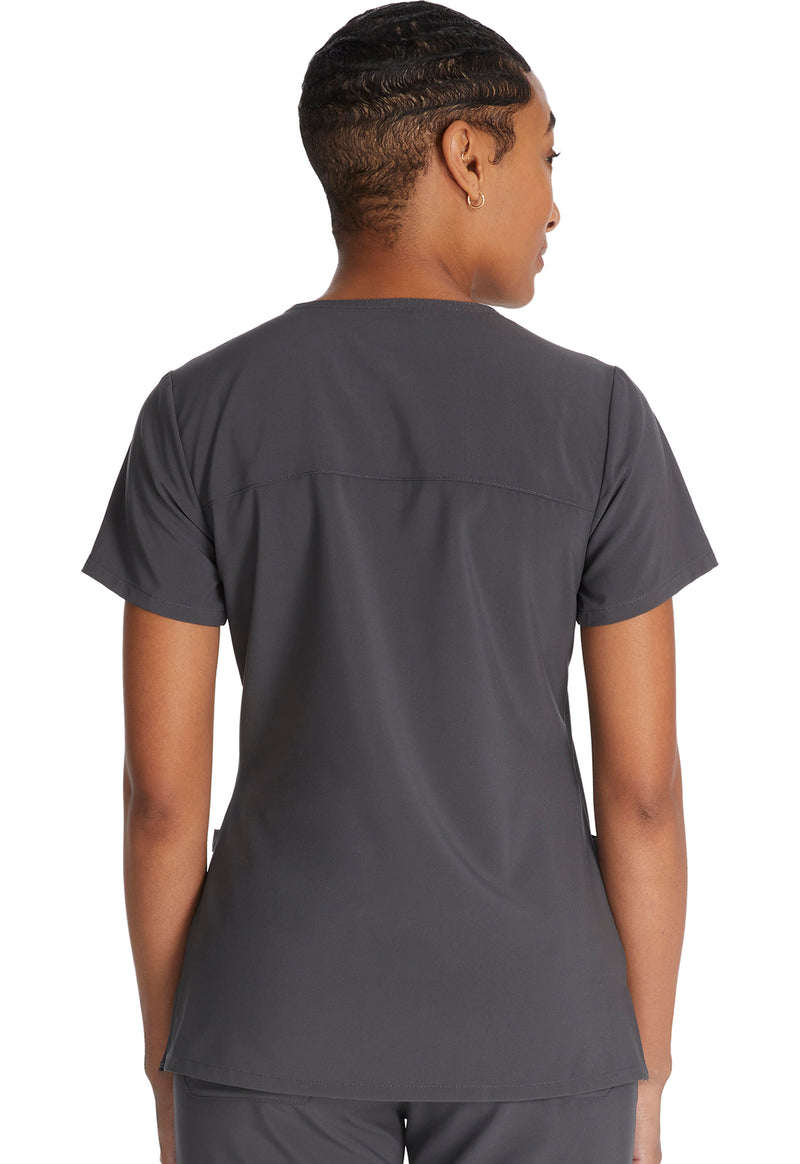 Pewter - Dickies EDS Essentials Women Scrub Top - Back View