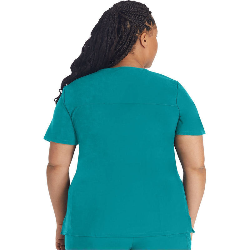 teal blue - Mock Wrap Top