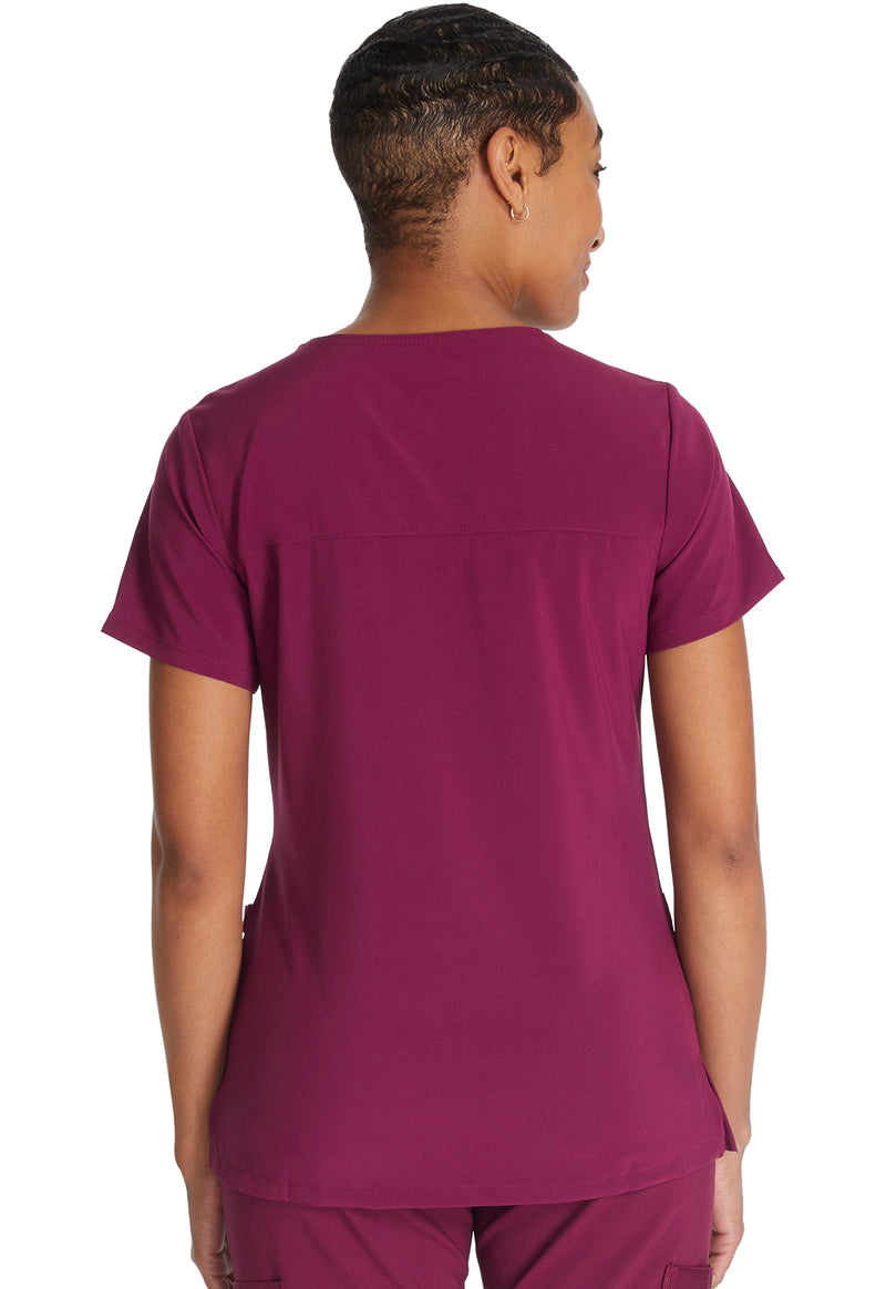 Wine - Dickies EDS Essentials Women Scrub Top - Back View