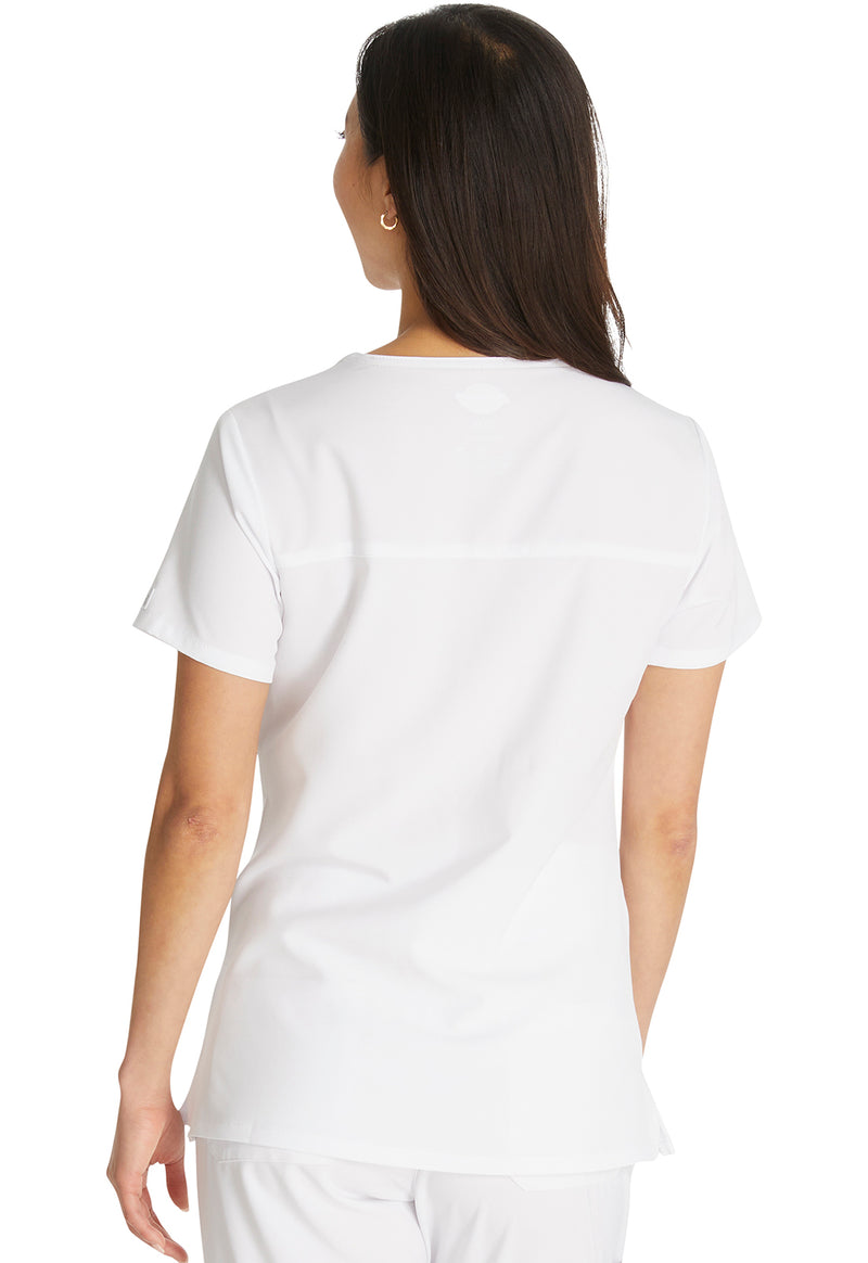 White - Dickies EDS Essentials Women Scrub Top - Back View