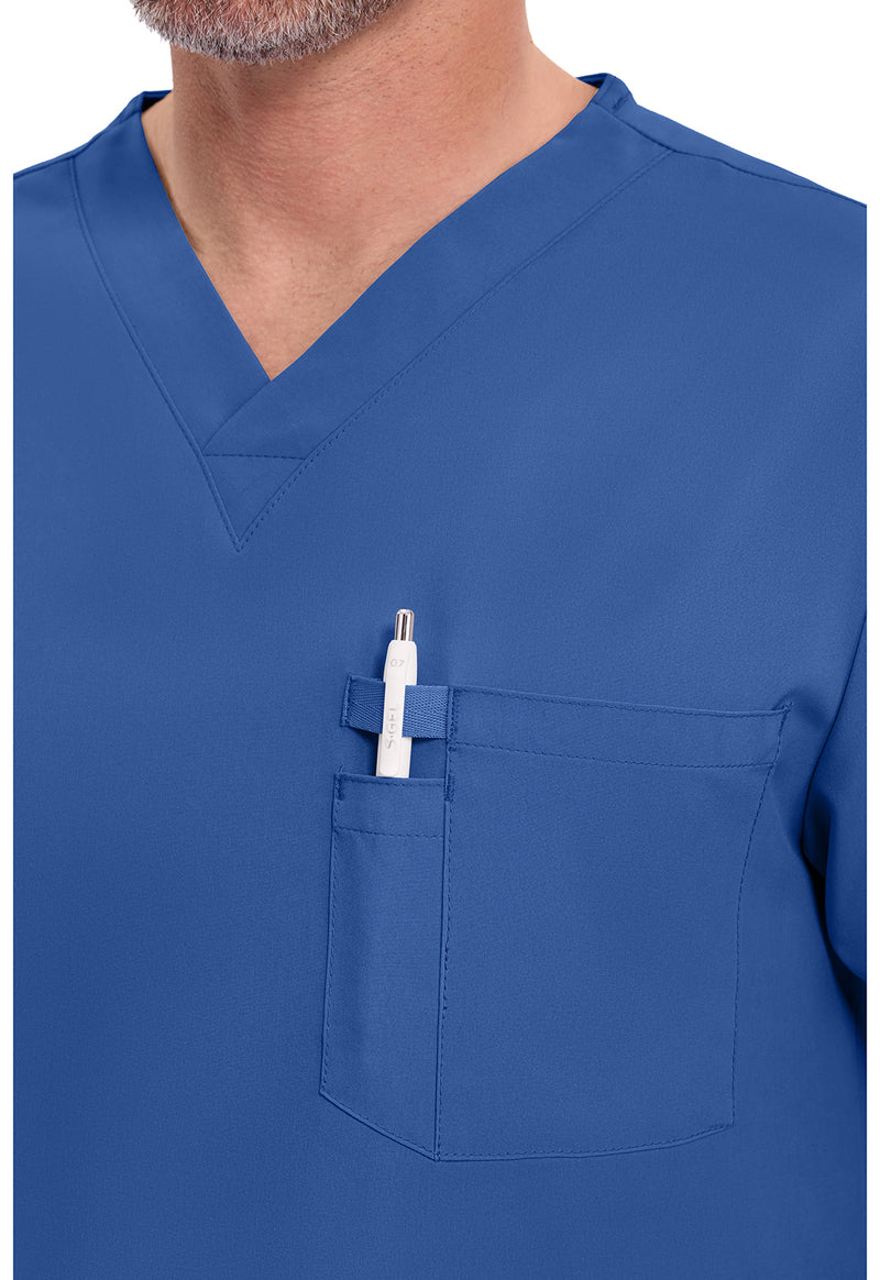 Galaxy Blue - Men's Tuckable V-Neck Scrub Top (View 2)