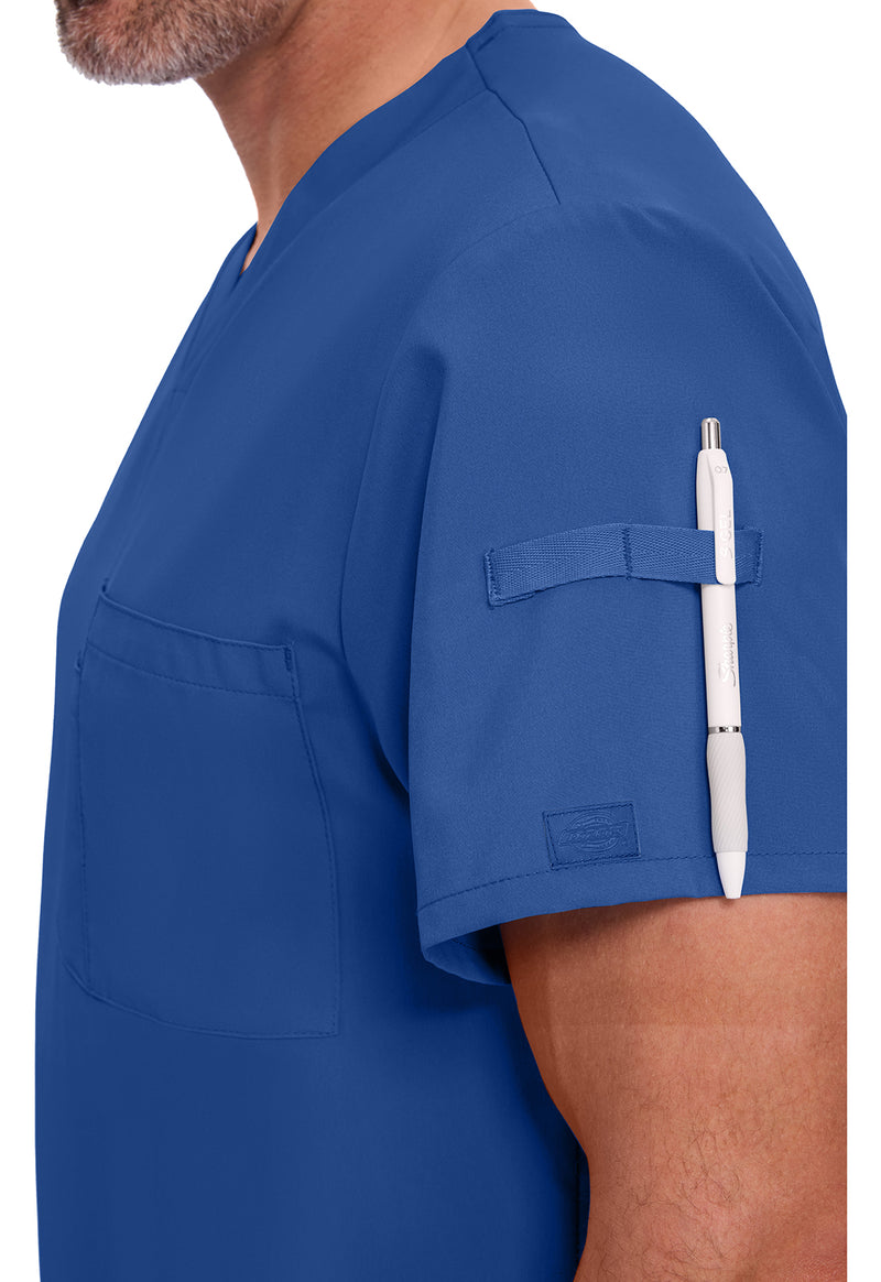Galaxy Blue - Men's Tuckable V-Neck Scrub Top (View 3)
