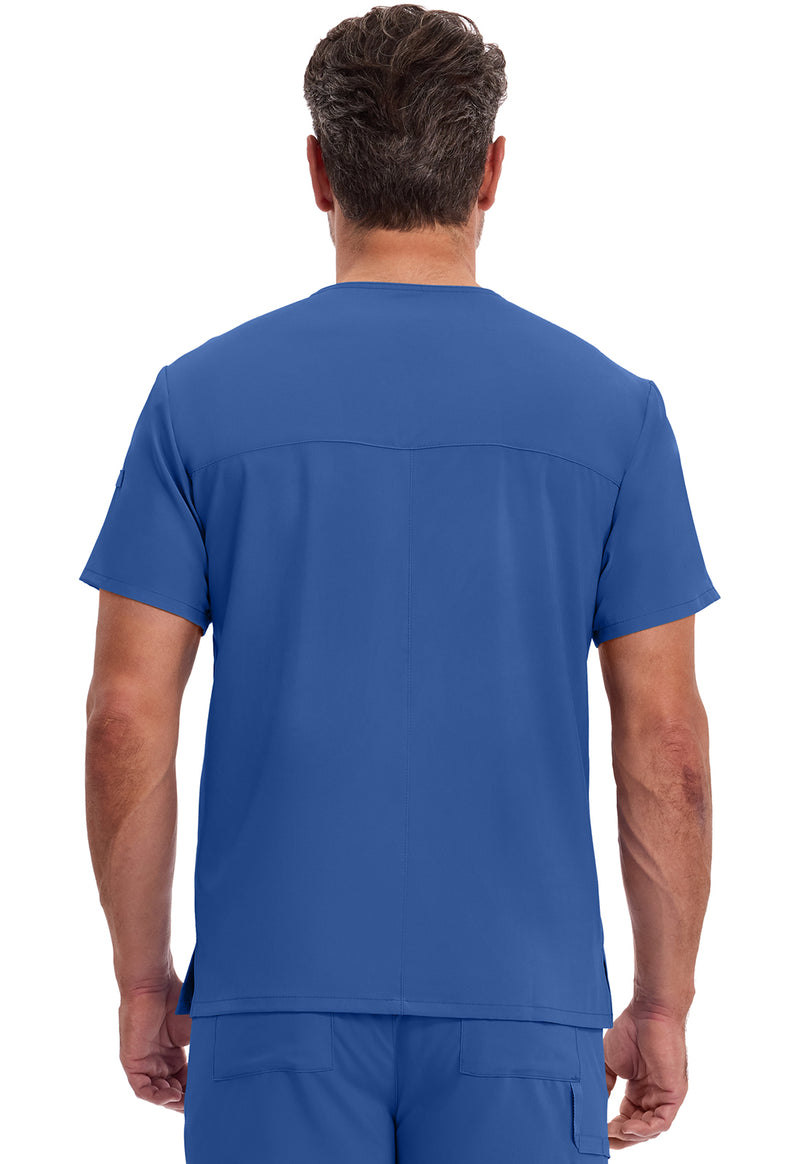 Galaxy Blue - Dickies EDS Essentials Men Scrub Top - Back View