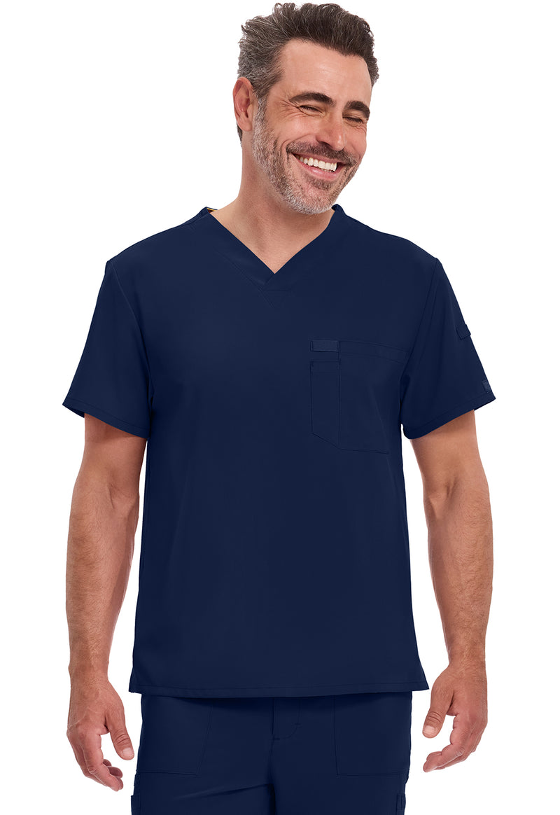 Navy - Dickies EDS Essentials Men Scrub Top - Front View