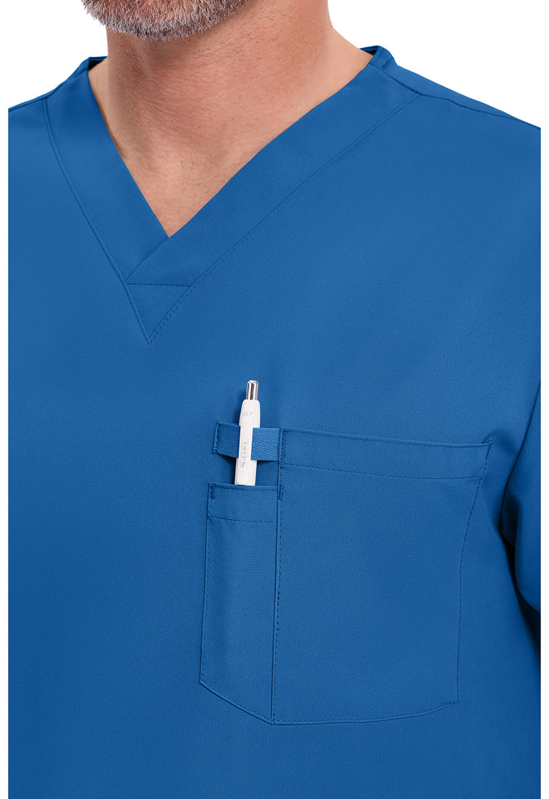 Royal - Men's Tuckable V-Neck Scrub Top (View 2)