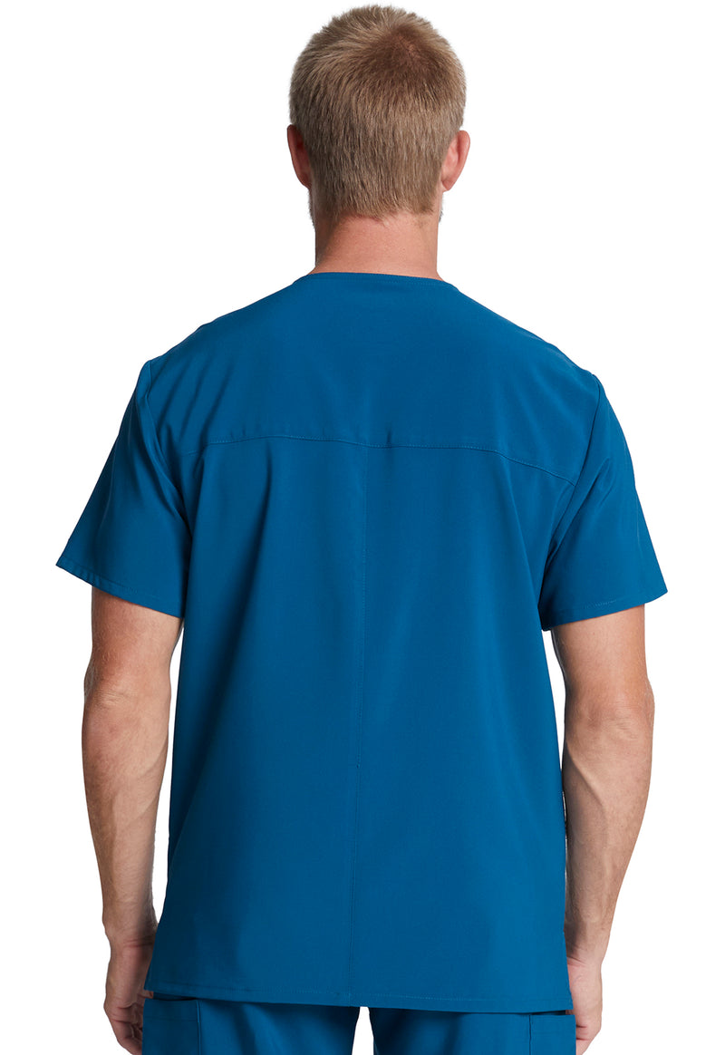 Caribbean Blue - Dickies EDS Essentials Men Scrub Top - Back View