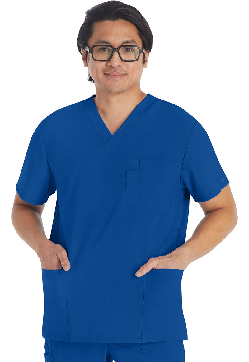 Galaxy Blue - Dickies EDS Essentials Men Scrub Top - Front View