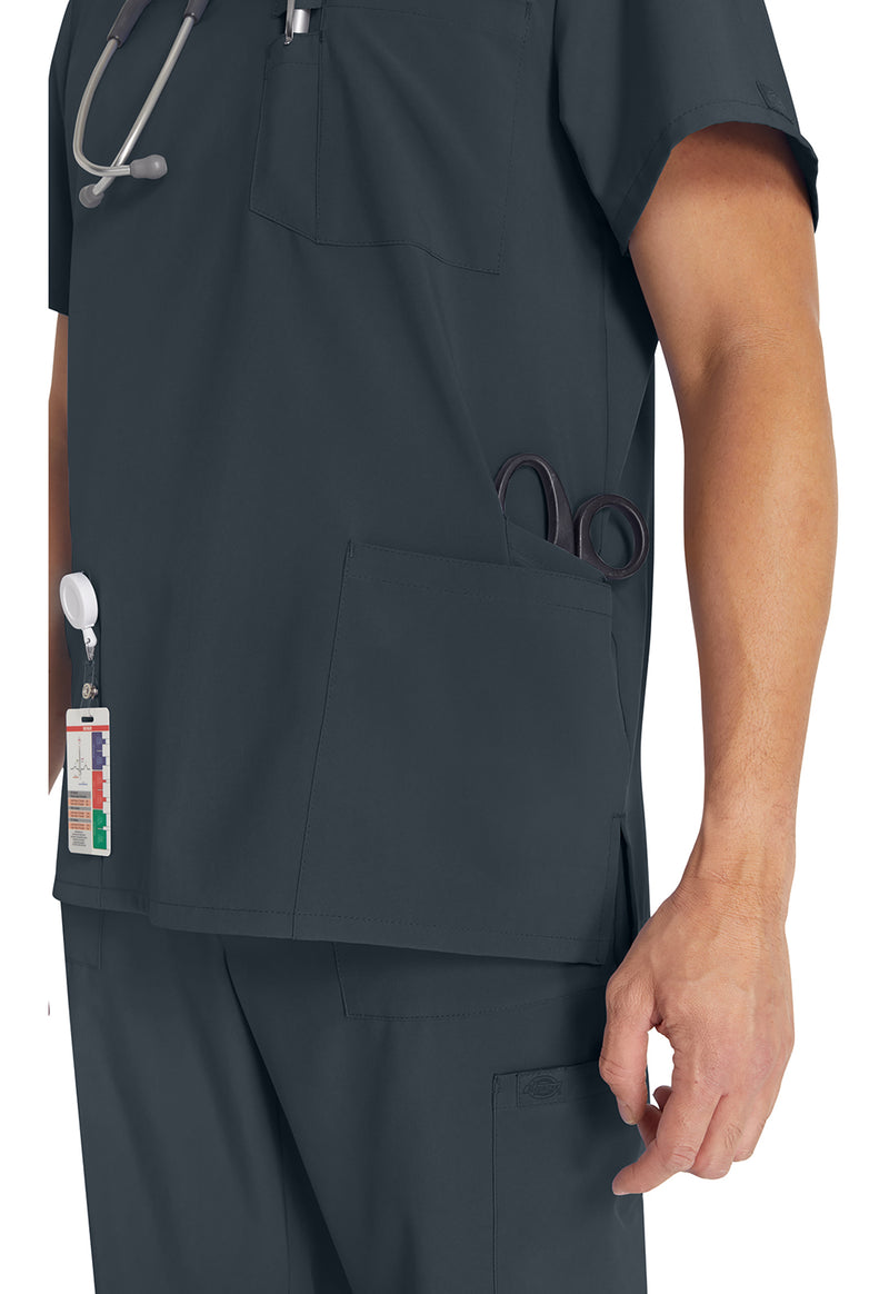Pewter - Men's V-Neck Scrub Top (View 3)