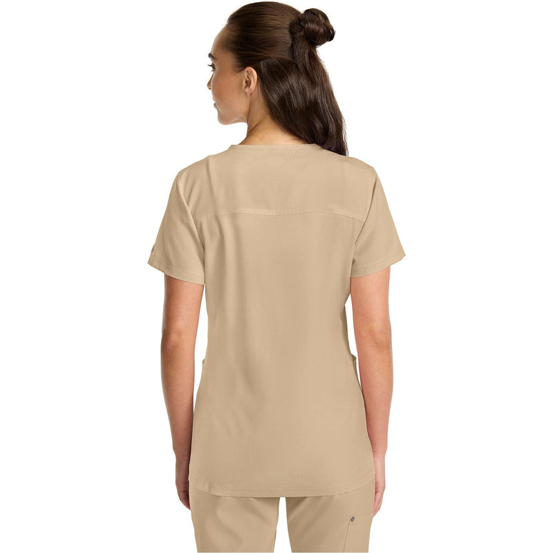 khaki - V-Neck Top