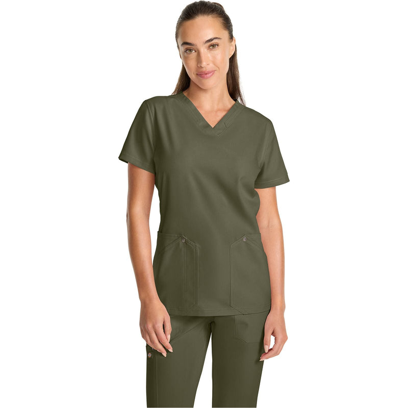olive - V-Neck Top