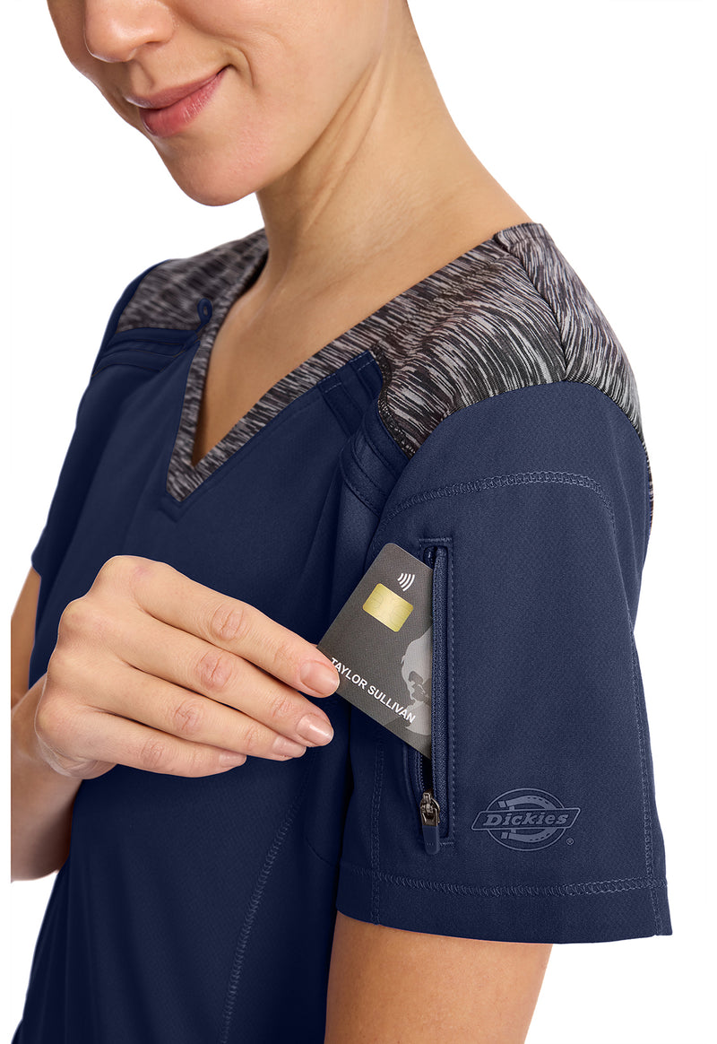 Navy - Women's V-Neck Scrub Top (View 3)
