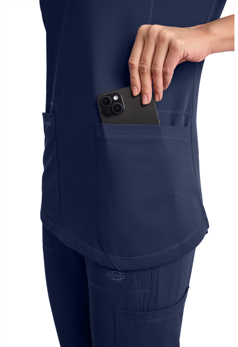 Navy - Women's V-Neck Scrub Top (View 4)