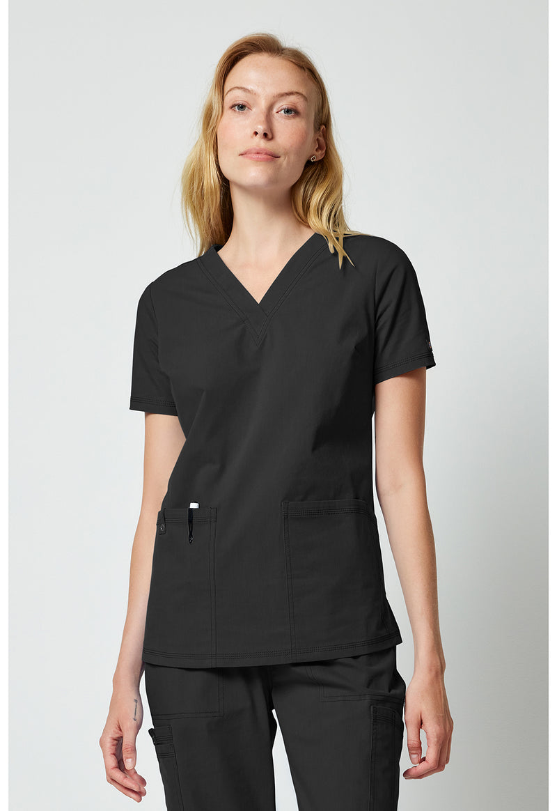Black - Dickies Forge Women Scrub Top - Front View