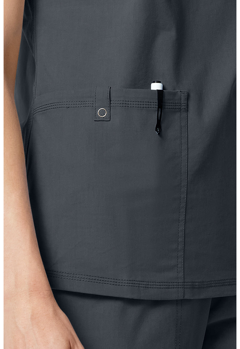 Pewter - Women's V-neck Scrub Top (View 3)