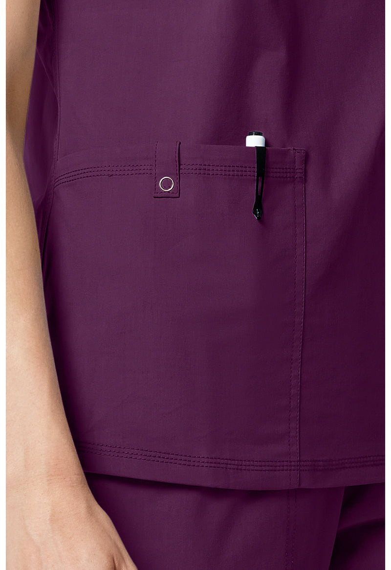 Wine - Women's V-neck Scrub Top (View 3)