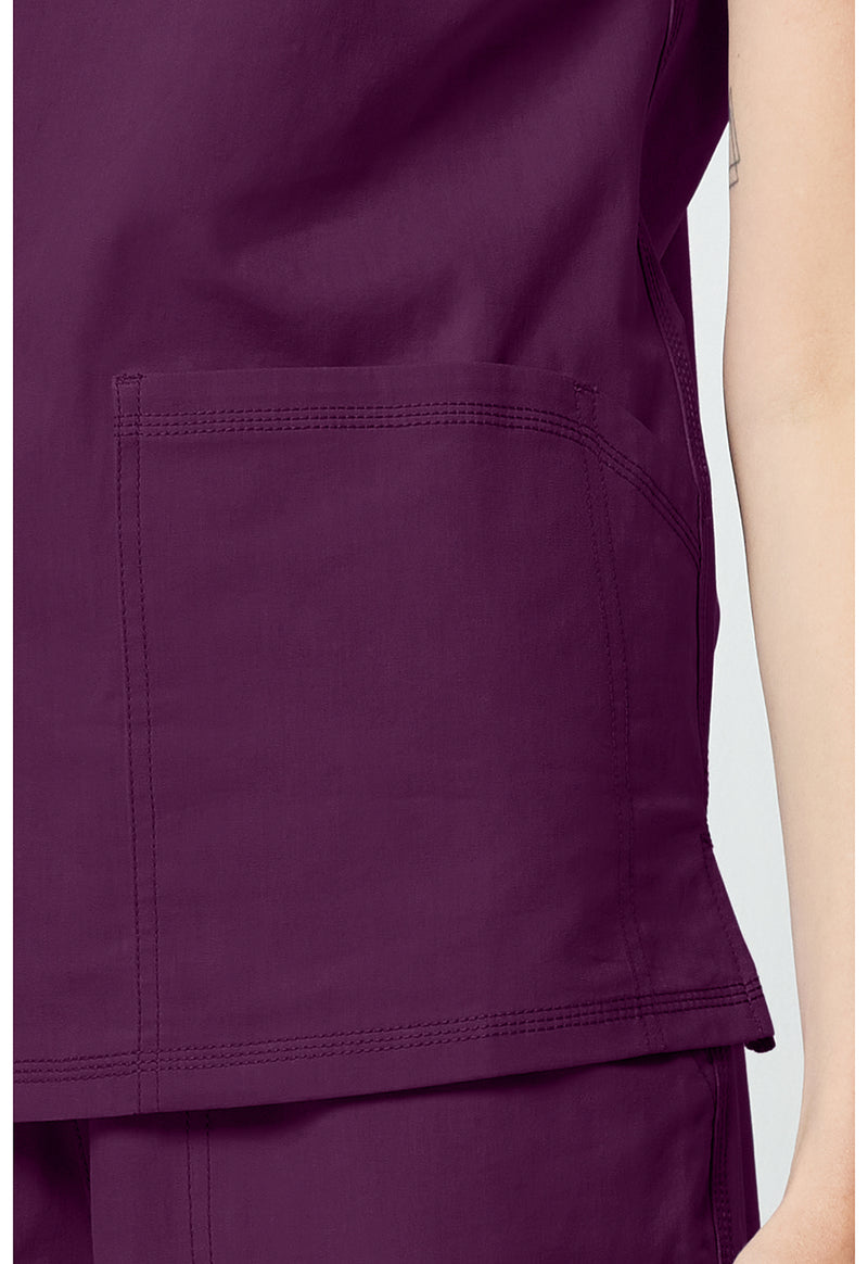 Wine - Women's V-neck Scrub Top (View 4)