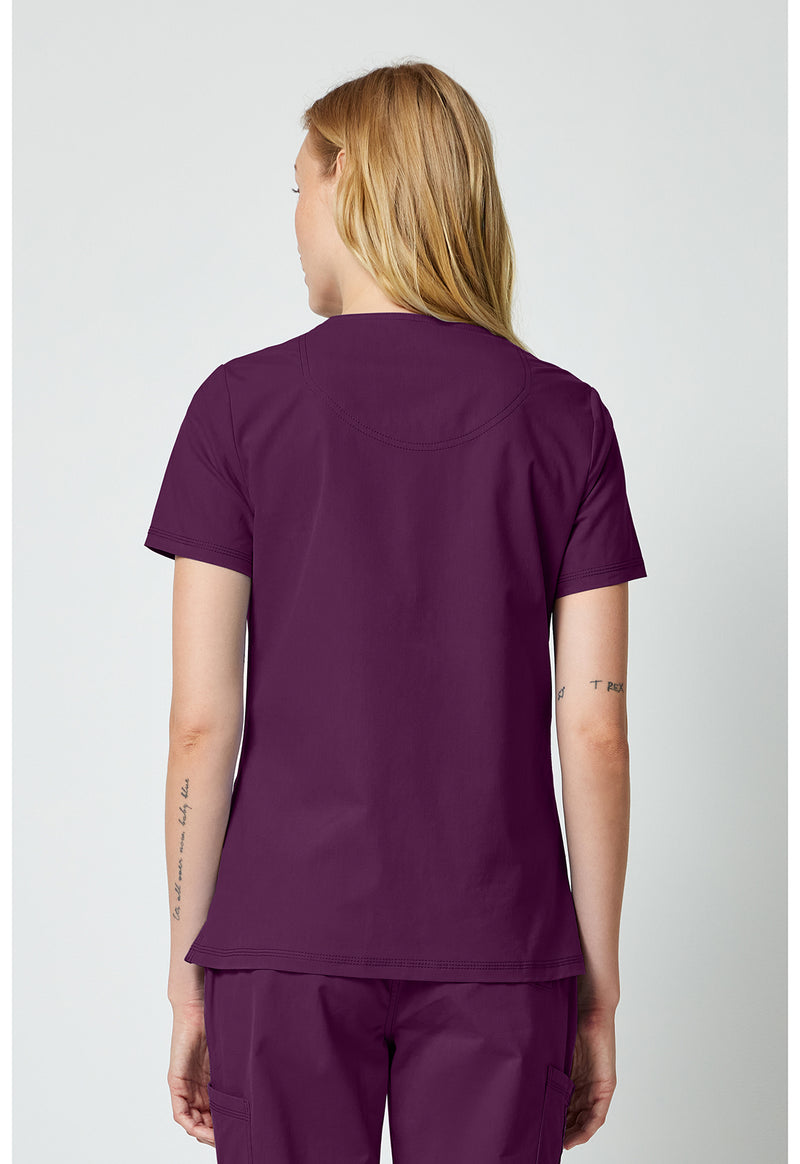 Wine - Dickies Forge Women Scrub Top - Back View