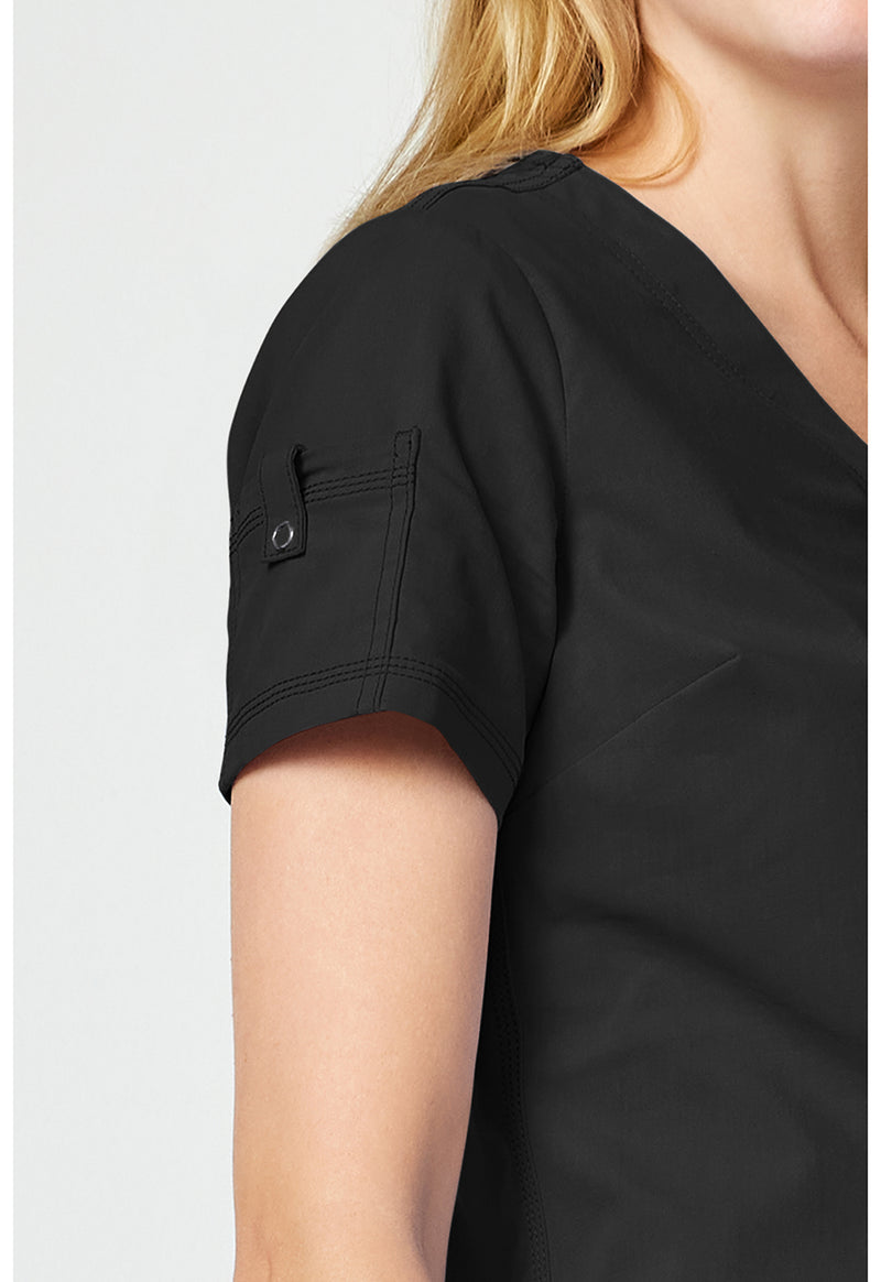 Black - Women's Tuck In Scrub Top (View 3)