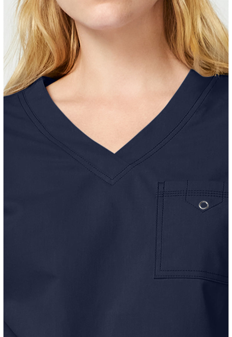 Navy - Women's Tuck In Scrub Top (View 2)