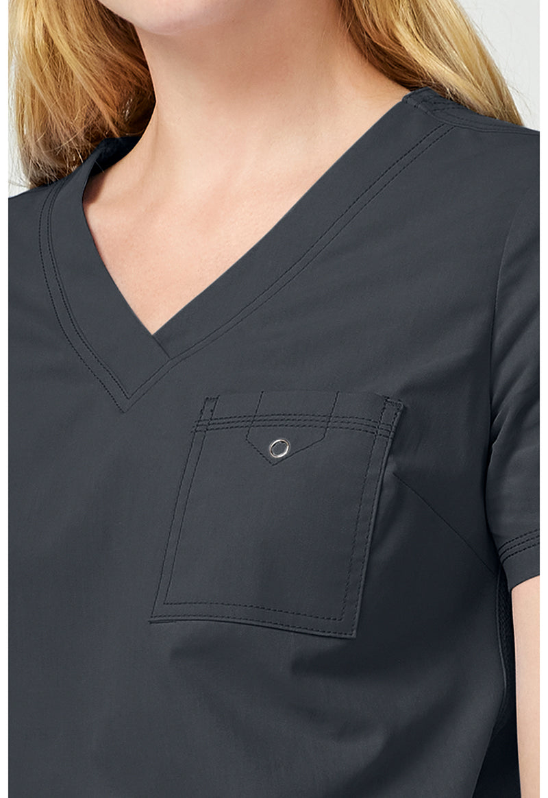 Pewter - Women's Tuck In Scrub Top (View 4)