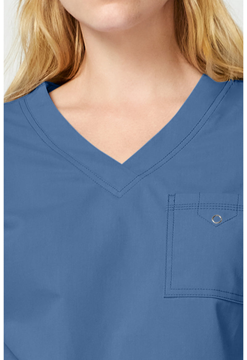 Vintage Blue - Women's Tuck In Scrub Top (View 2)