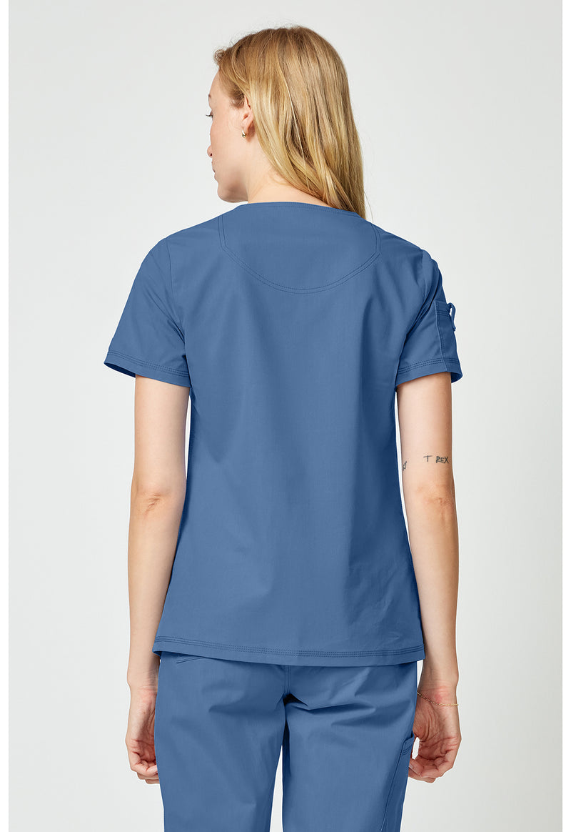 Vintage Blue - Dickies Forge Women Scrub Top - Back View