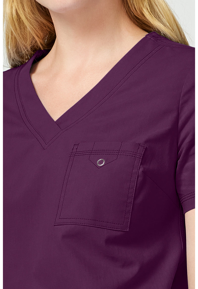 Wine - Women's Tuck In Scrub Top (View 4)