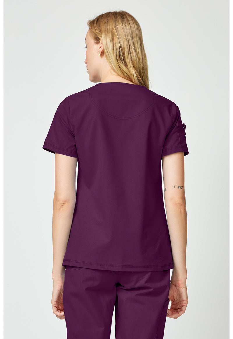 Wine - Dickies Forge Women Scrub Top - Back View