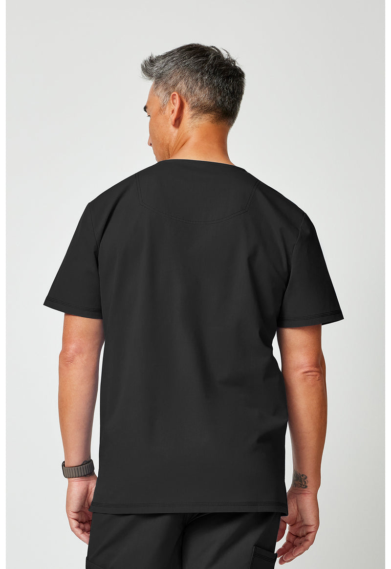 Black - Men's V-Neck Top (Back)