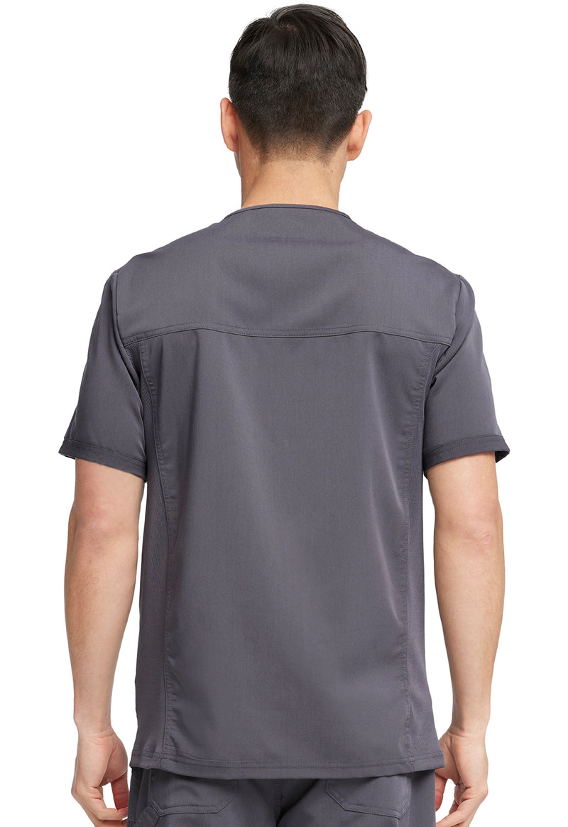 Pewter - Dickies Balance Men Scrub Top - Back View