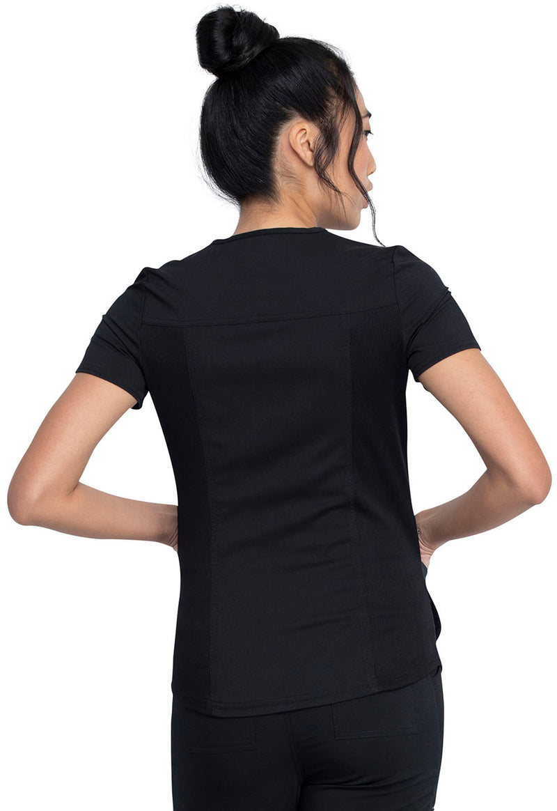 Black - Dickies Balance Women Scrub Top - Back View