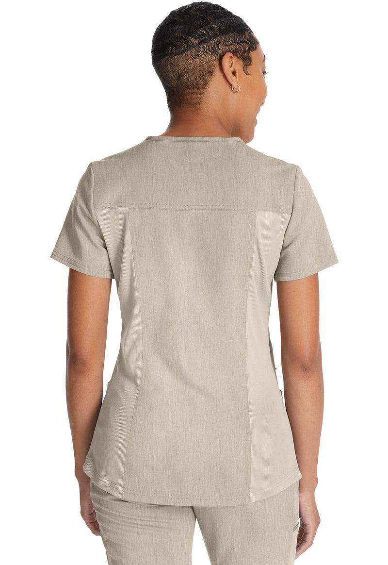 Heather Blonde Wood - Dickies Balance Women Scrub Top - Back View