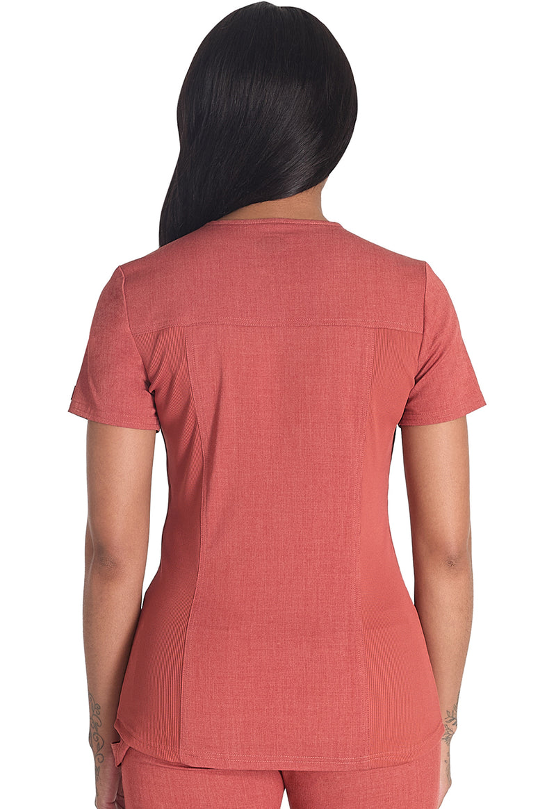 Heather Clay - Dickies Balance Women Scrub Top - Back View