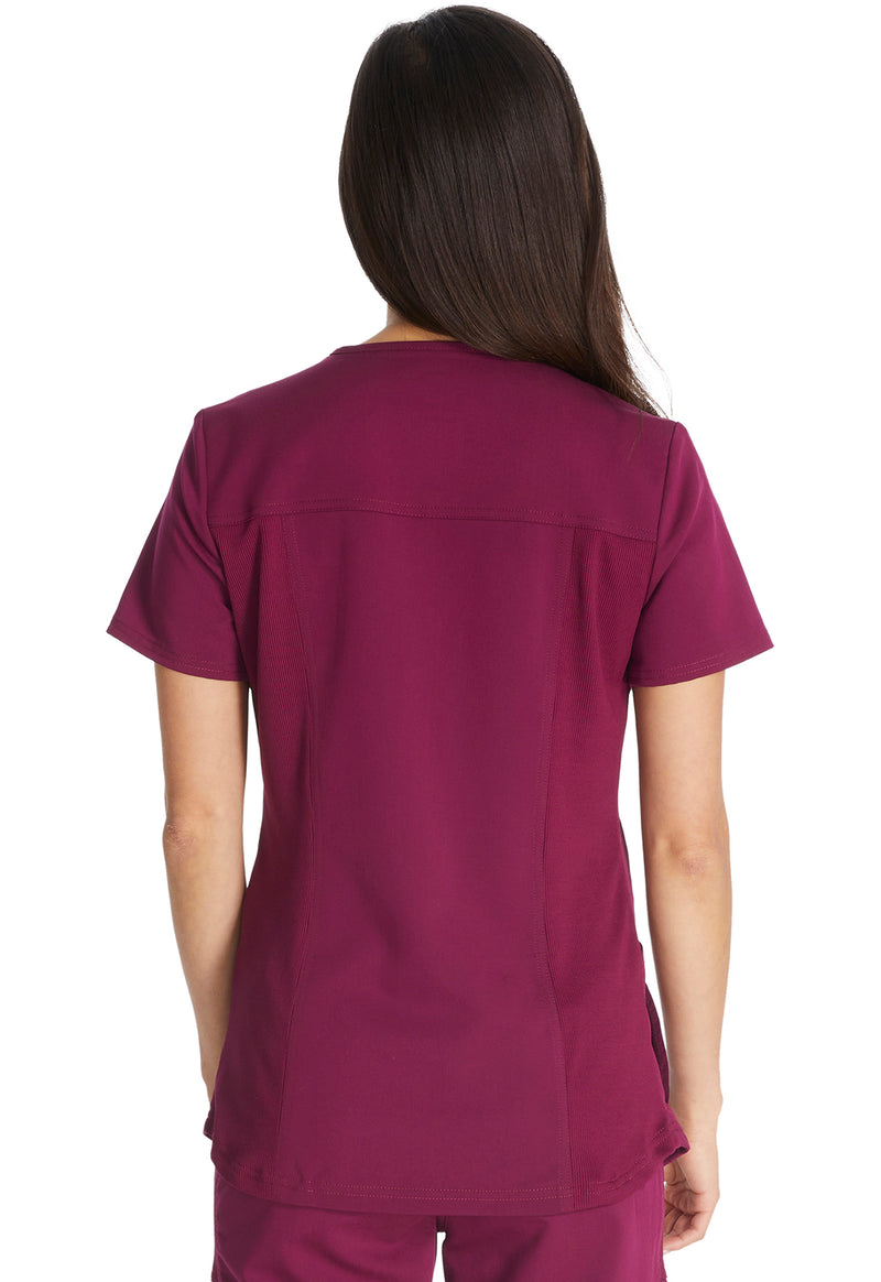 Wine - Dickies Balance Women Scrub Top - Back View