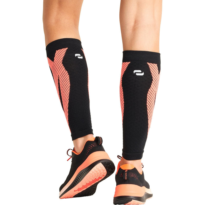 black/vivid orange - Calf Sleeve 10-15 mmHg Compression