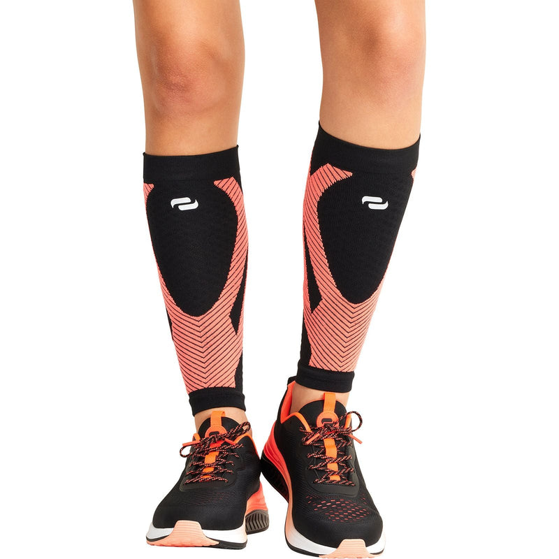 black/vivid orange - Calf Sleeve 10-15 mmHg Compression