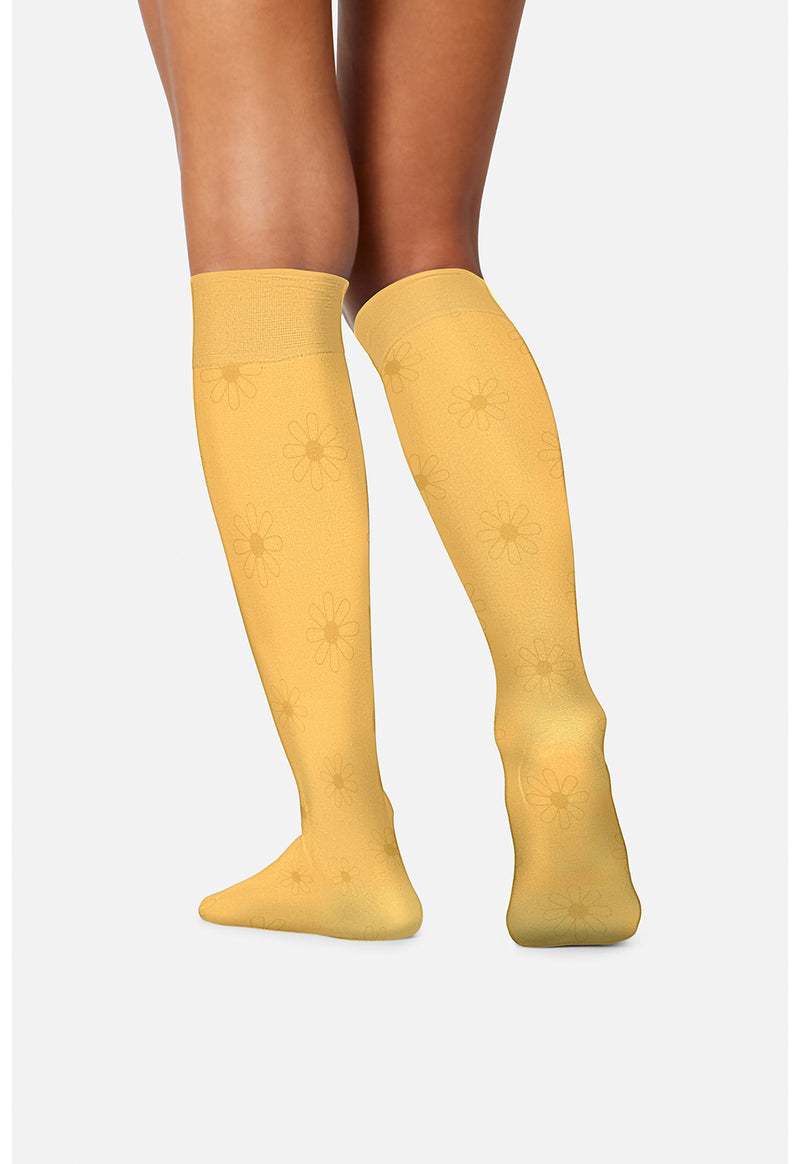 Daisies - Knee High 8-15 mmHg Compression Sock (Back)