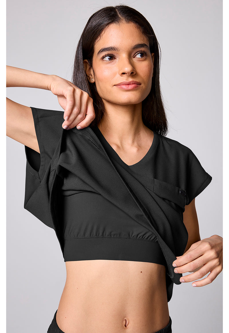 Black - Built In Bra Dolman Top