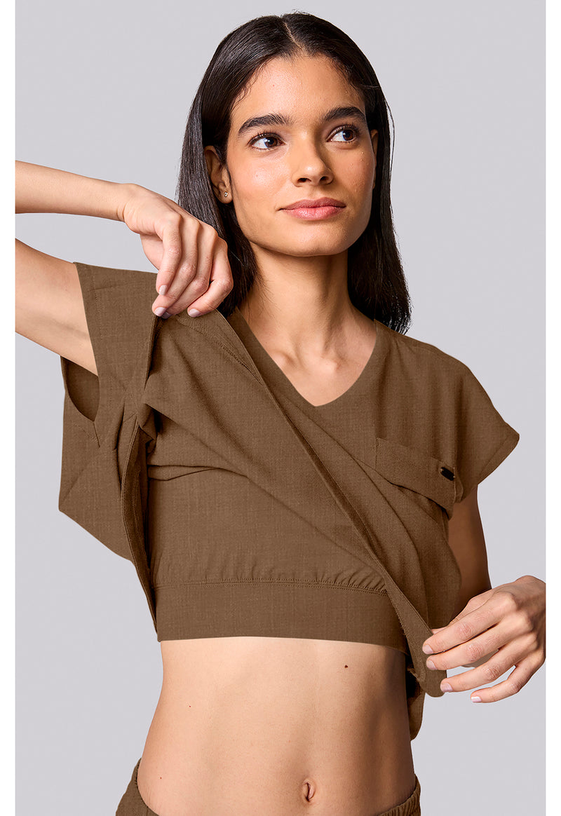 French Brown - Built In Bra Dolman Top