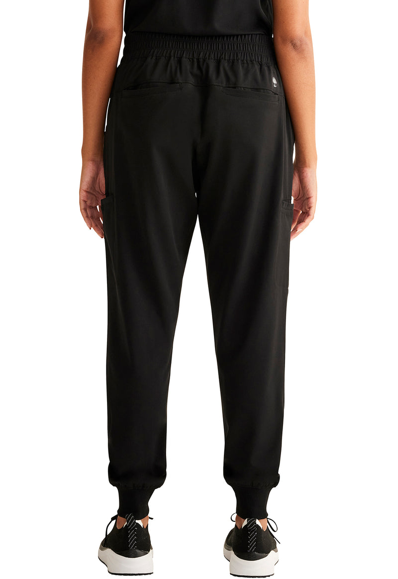 BLACK - Women's Rhea Jogger Scrub Pants – Petite (Back)