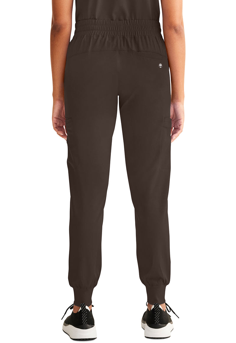 Dark Chocolate - Women's Rhea Jogger Scrub Pants – Petite (Back)