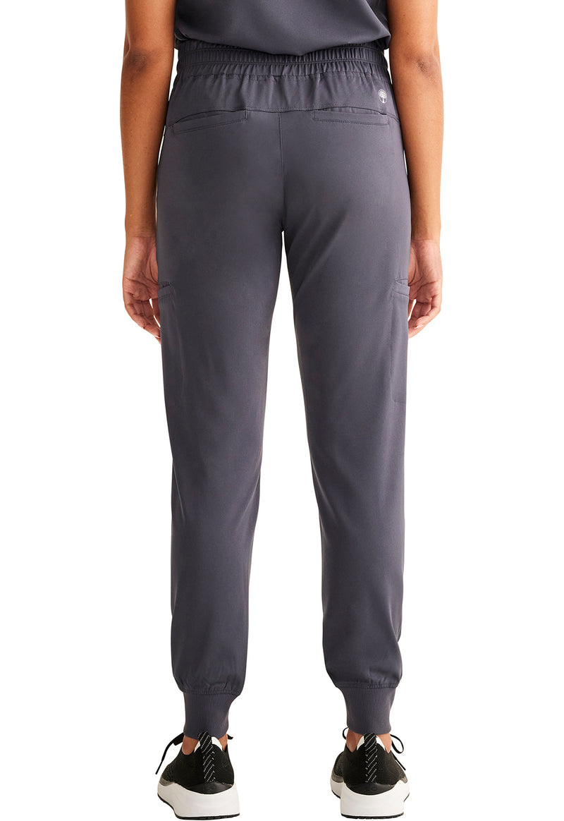 Pewter - Women's Rhea Jogger Scrub Pants – Petite (Back)