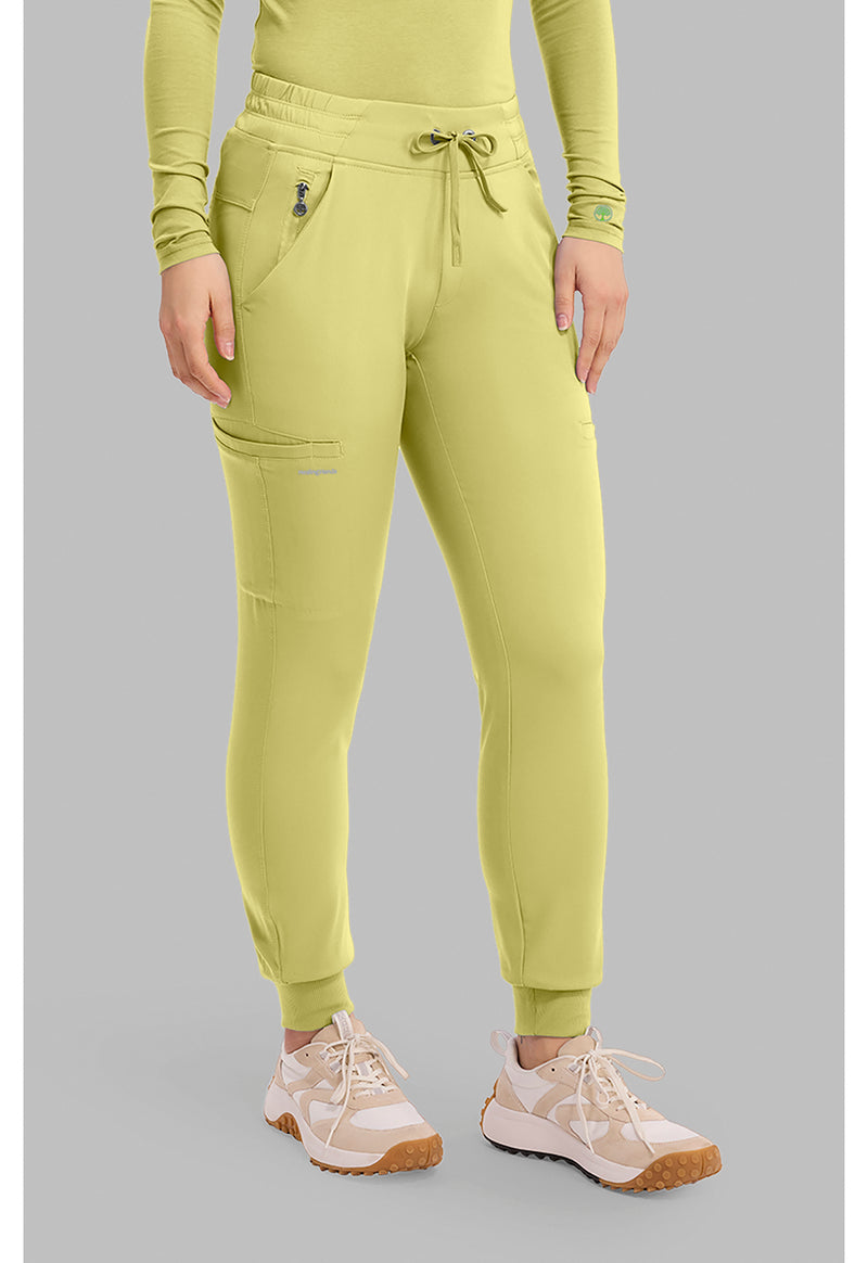 Retro Lime - Women's Rhea Jogger Scrub Pants – Petite (Back)