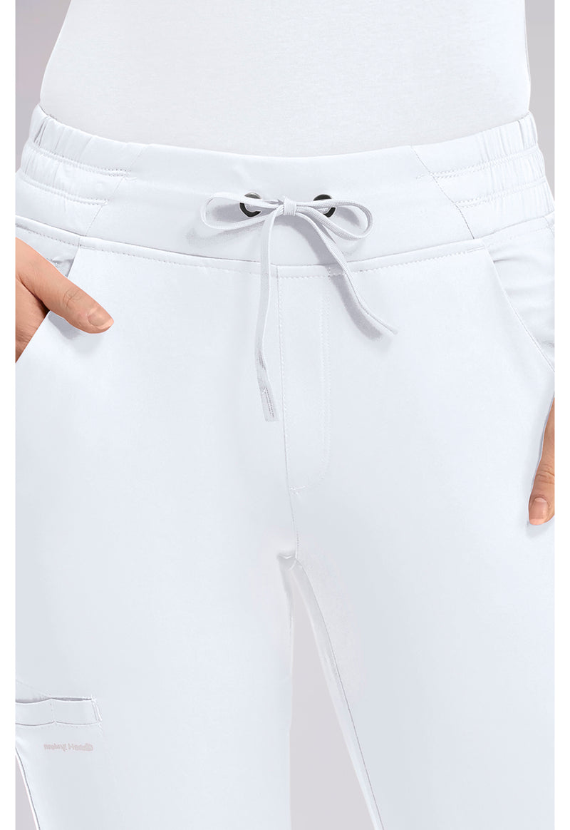WHITE - Women's Rhea Jogger Scrub Pants – Petite (View 4)