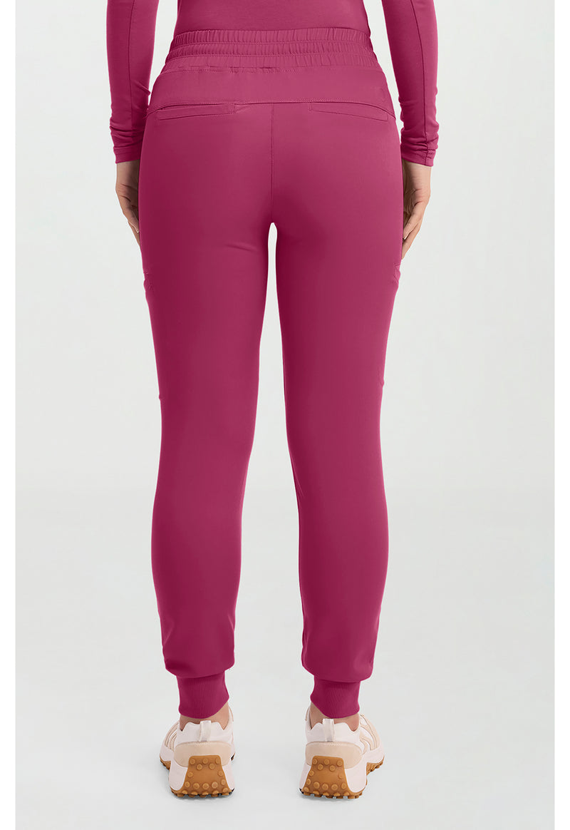 Cherry Wine - Healing Hands Works Women Scrub Pants - Back View