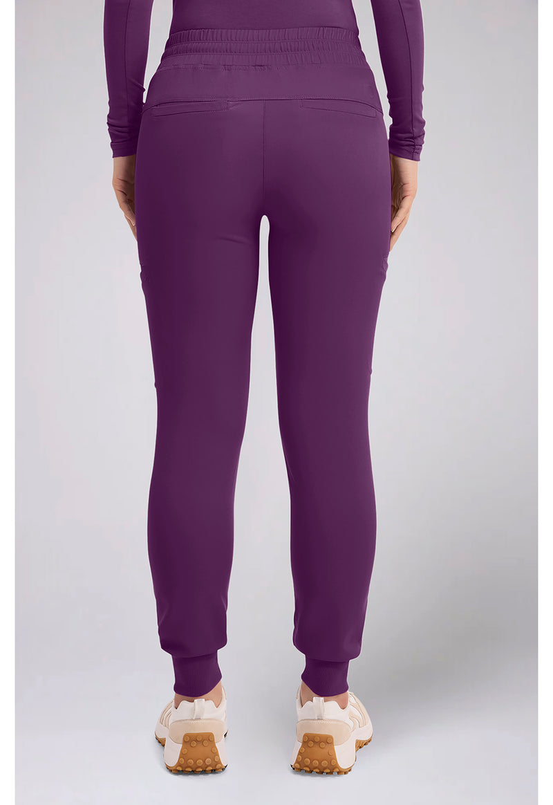 Eggplant - Healing Hands Works Women Scrub Pants - Back View