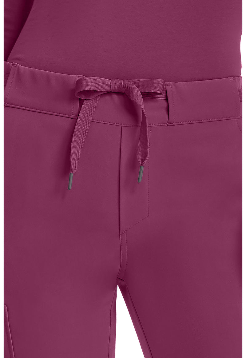 Wine - Women's 6-Pocket Flare Leg Scrub Pants (View 2)