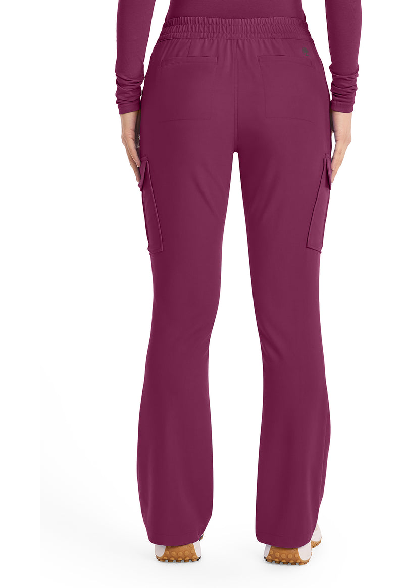 Wine - Healing Hands Quest Women Scrub Pants - Back View