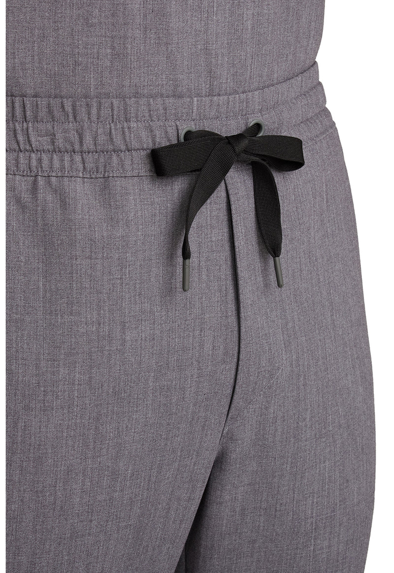 Heather Ash - Men's Zip Fly Drawstring Scrub Pants (View 3)