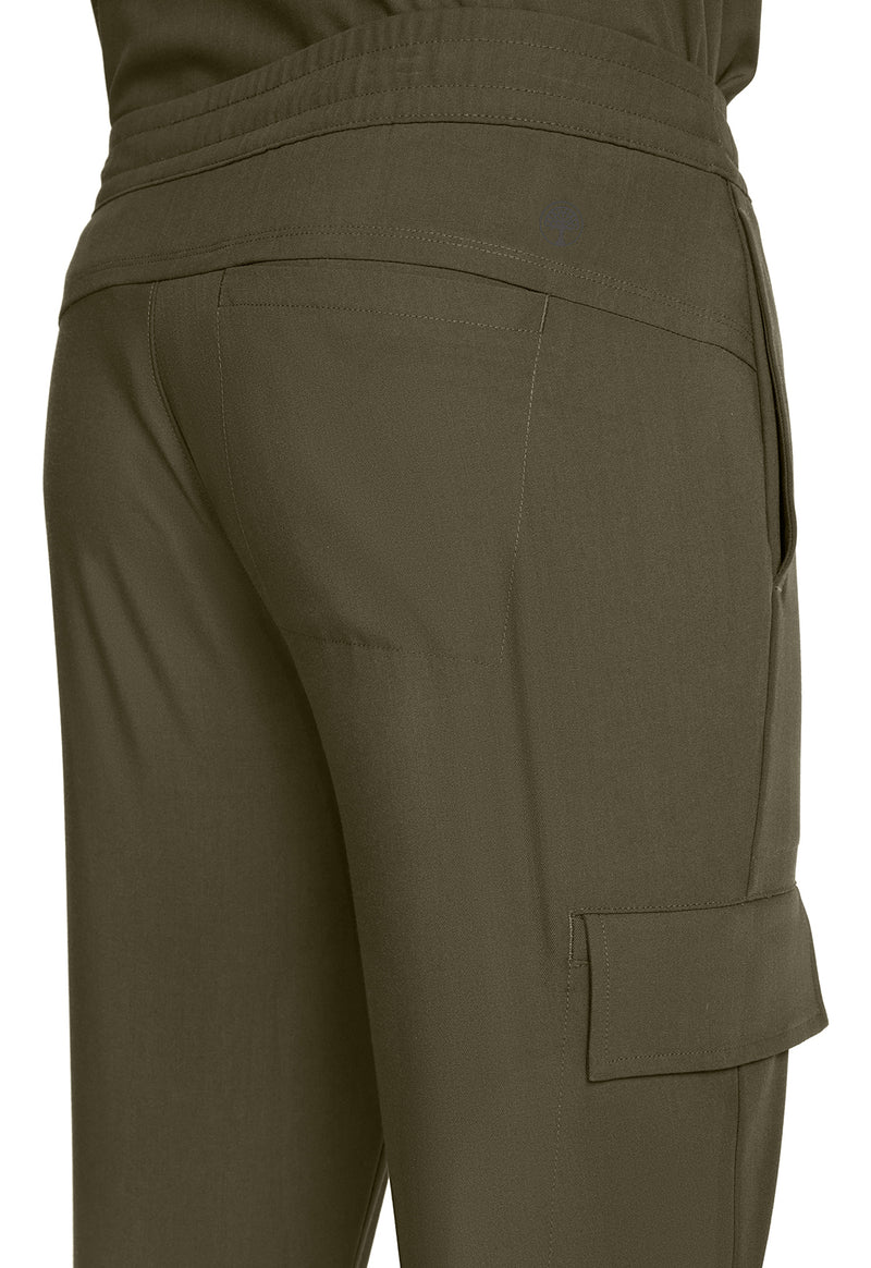 Olive - Men's Zip Fly Drawstring Scrub Pants (View 3)